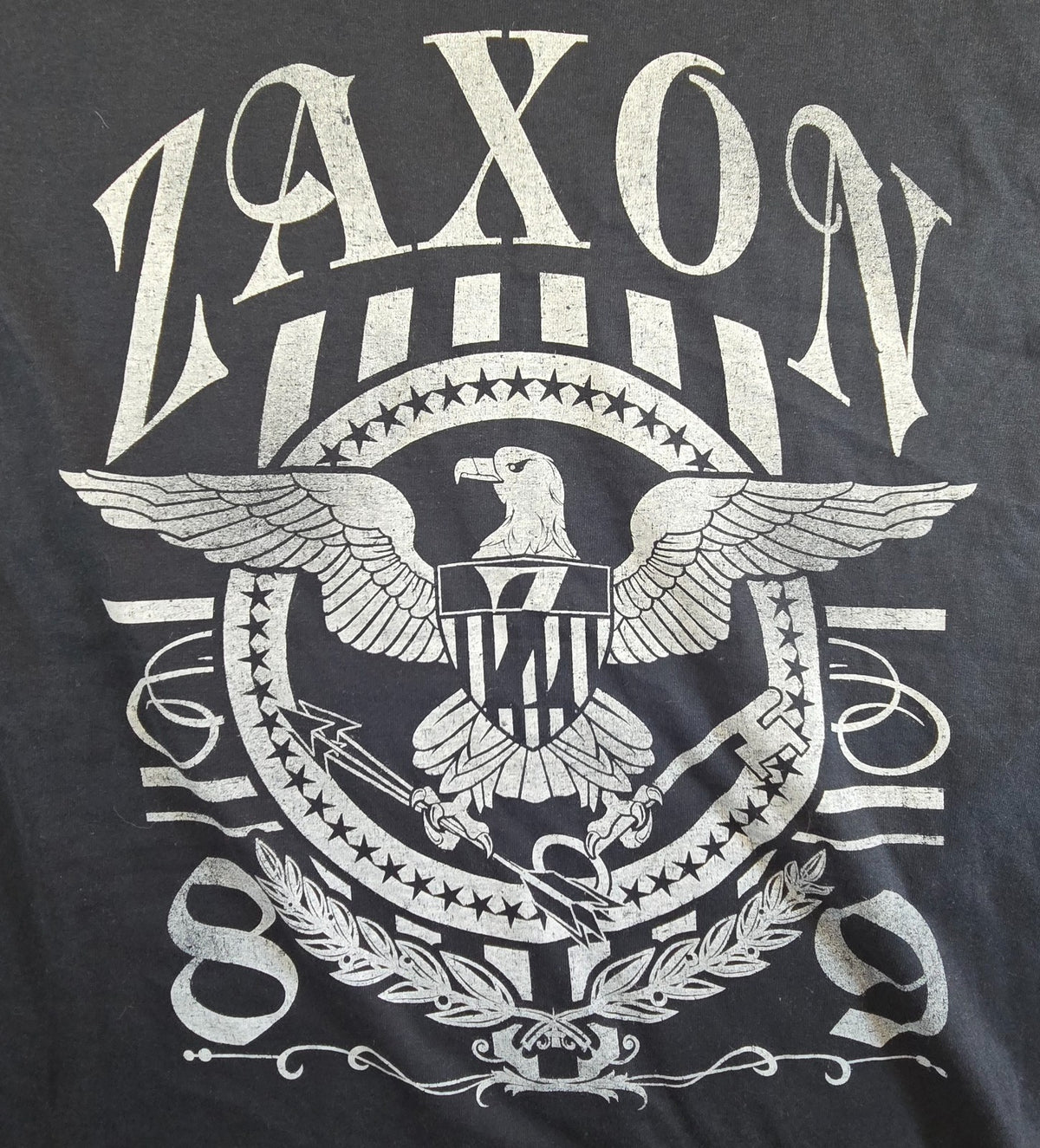 Urban Supply Saxon T Shirt Large L Black Eagle 1979 Heavy Metal Rock Band Tee