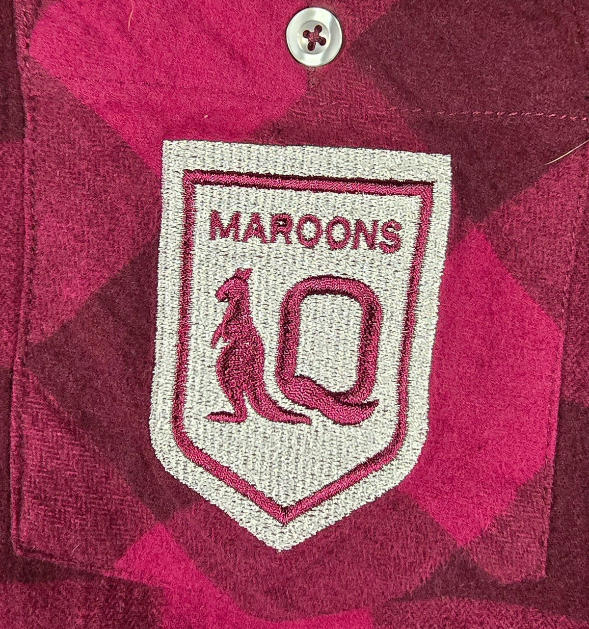 Queensland Maroons NRL Supporter Flannel Check Shirt Long Sleeve Mens Small QLD