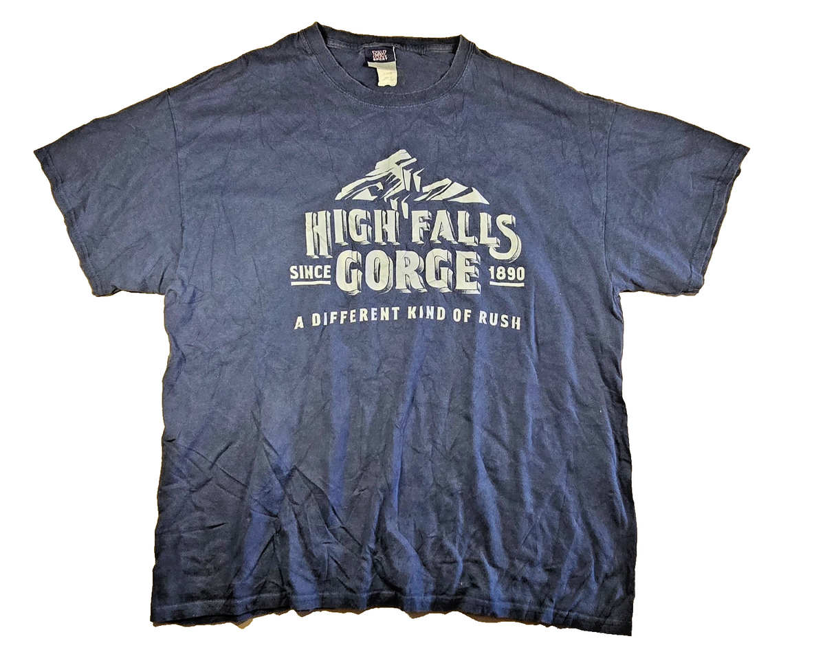 High Falls Gorge T Shirt MV Sport Blue Large XL Adirondacks New York USA Tee