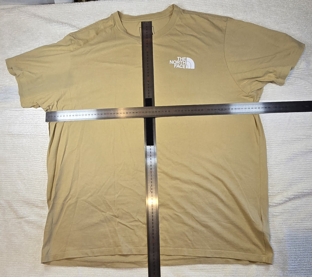 The North Face Men's Logo Graphic Print Beige Crew Neck T-Shirt Short Sleeve 2XL