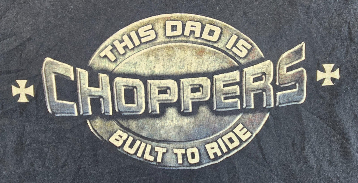 Choppers Motorcycle T Shirt Black Cut Tag Biker Built To Ride Graphic Tee