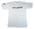 Bayside USA Made Live United T Shirt Medium Vintage Style American Made White Te