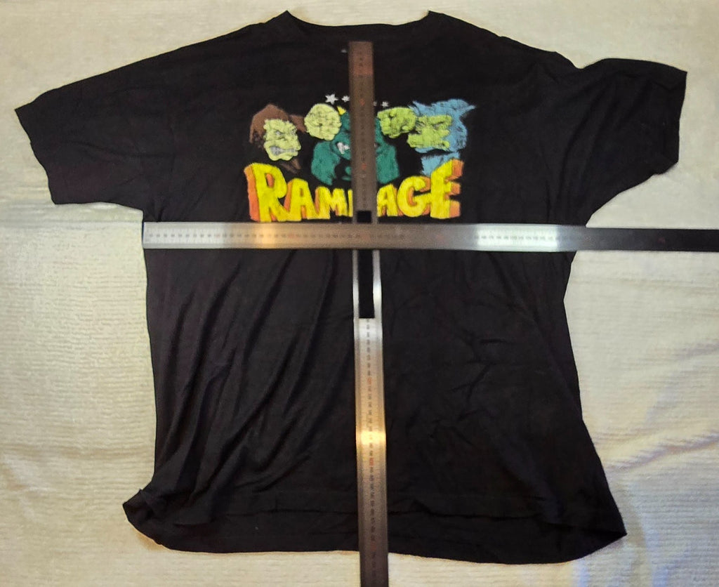 Rampage Midway Classic Arcade T-Shirt Mens XL Black Retro Gaming 100% Cotton