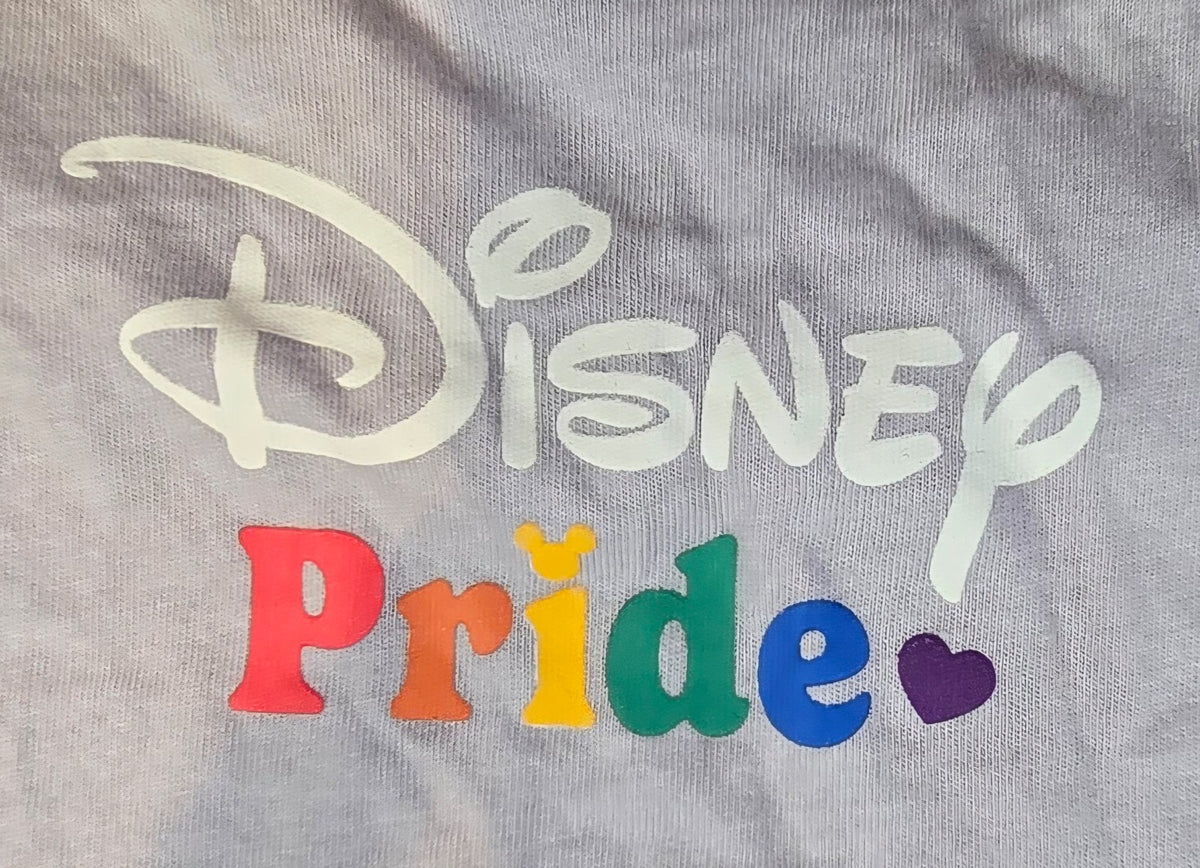 Disney Pride Collection Mickey Mouse T Shirt Rainbow Graphic Tee Purple LGBTQ LG