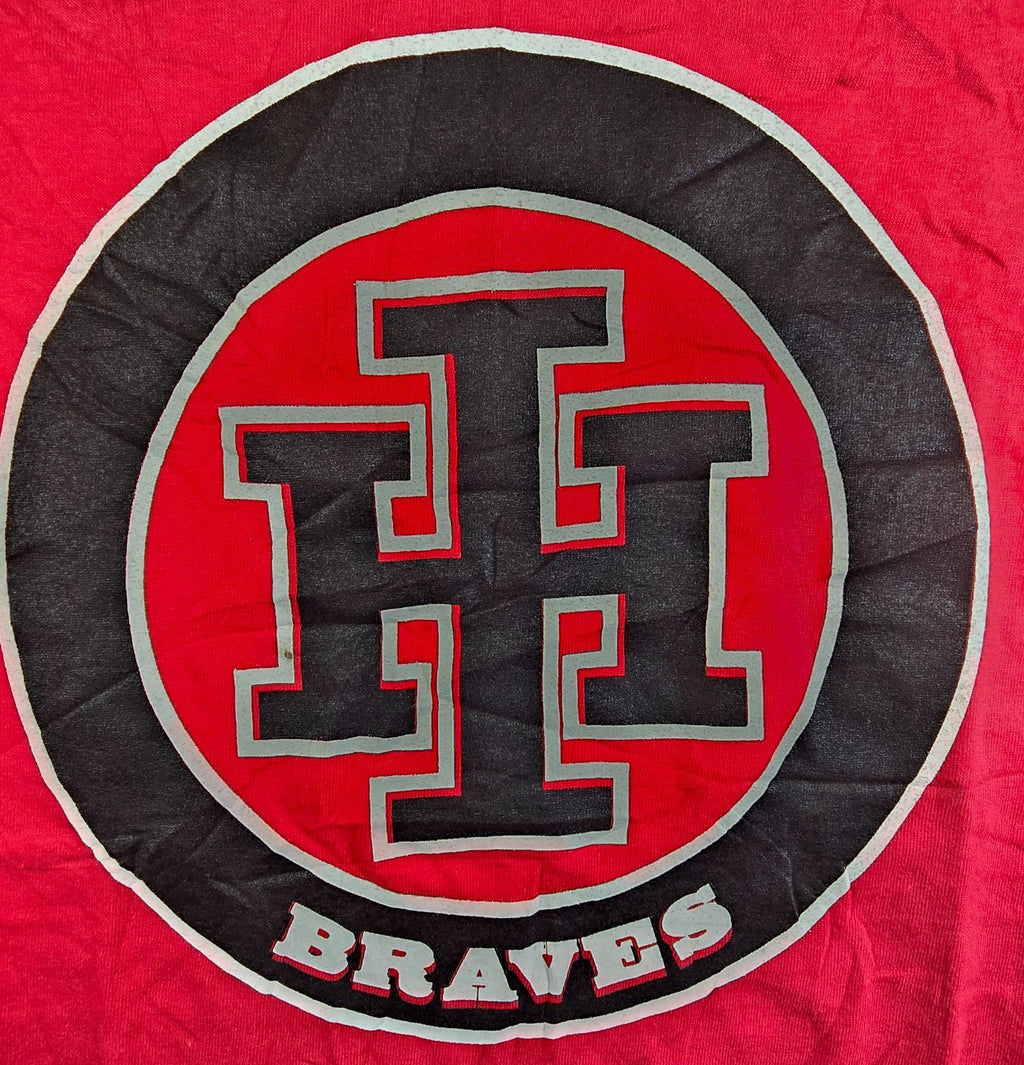Anvil Braves T Shirt XL Red Double Sided Logo 100% Cotton Sports Team Tee