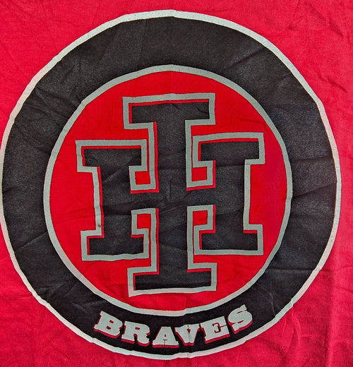 Anvil Braves T Shirt XL Red Double Sided Logo 100% Cotton Sports Team Tee