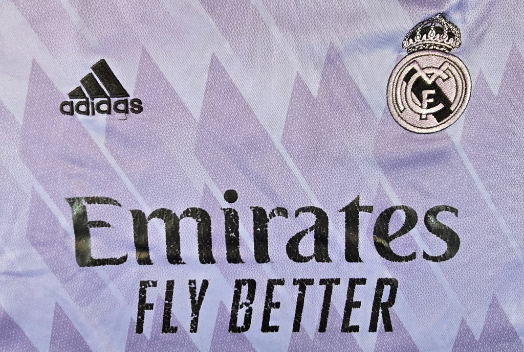 Adidas Real Madrid Jersey Purple Football Soccer Emirates Fly Better Shirt