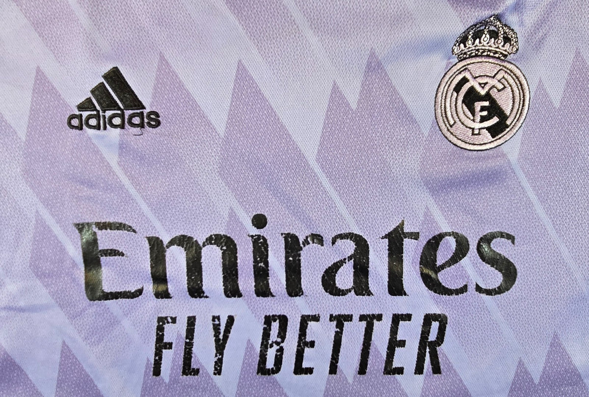 Adidas Real Madrid Jersey Purple Football Soccer Emirates Fly Better Shirt