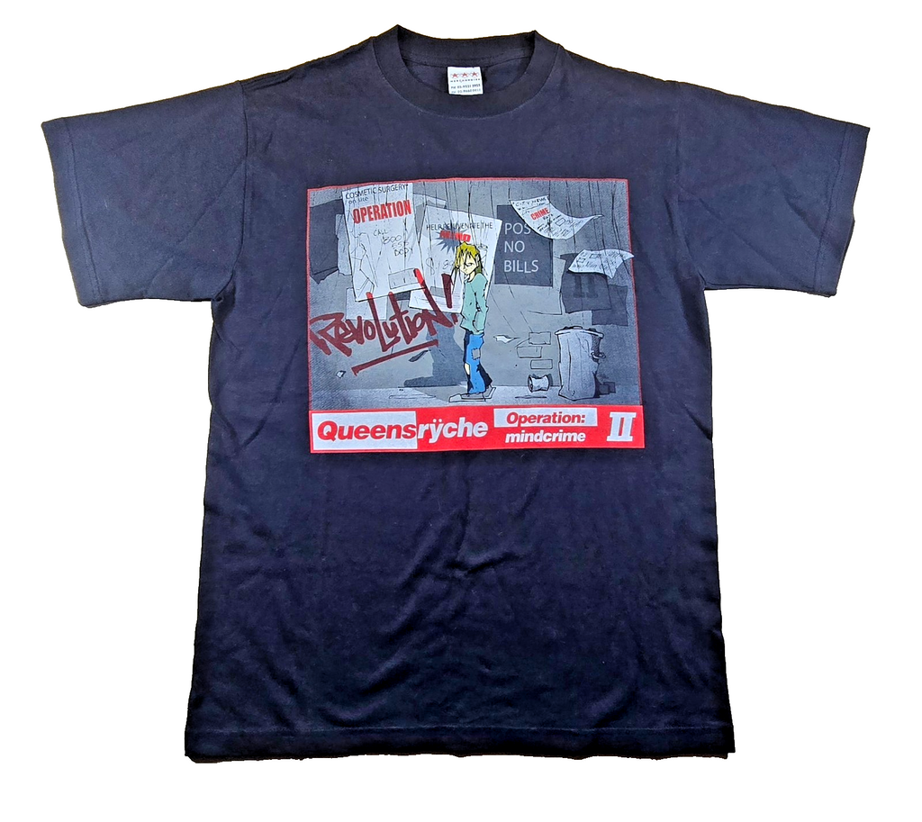 Queensryche Operation Mindcrime II T Shirt Medium Black Vintage Band Tour Tee