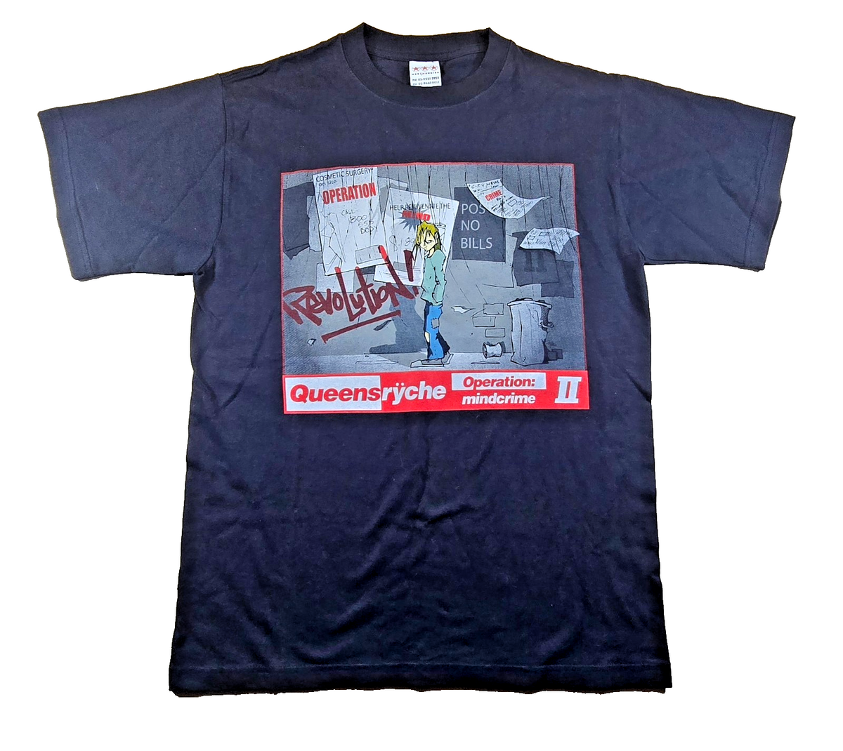 Queensryche Operation Mindcrime II T Shirt Medium Black Vintage Band Tour Tee