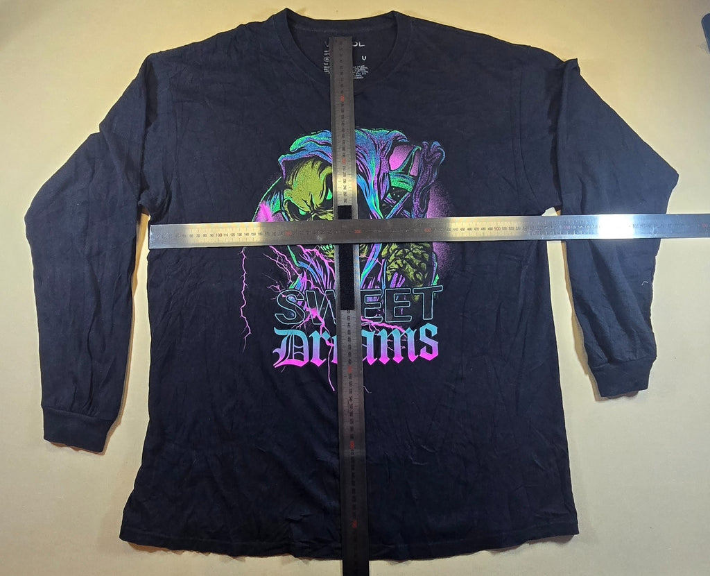 Vitriol Sweet Dreams T Shirt Black XLG L Long Sleeve Grim Reaper Skull Graphic