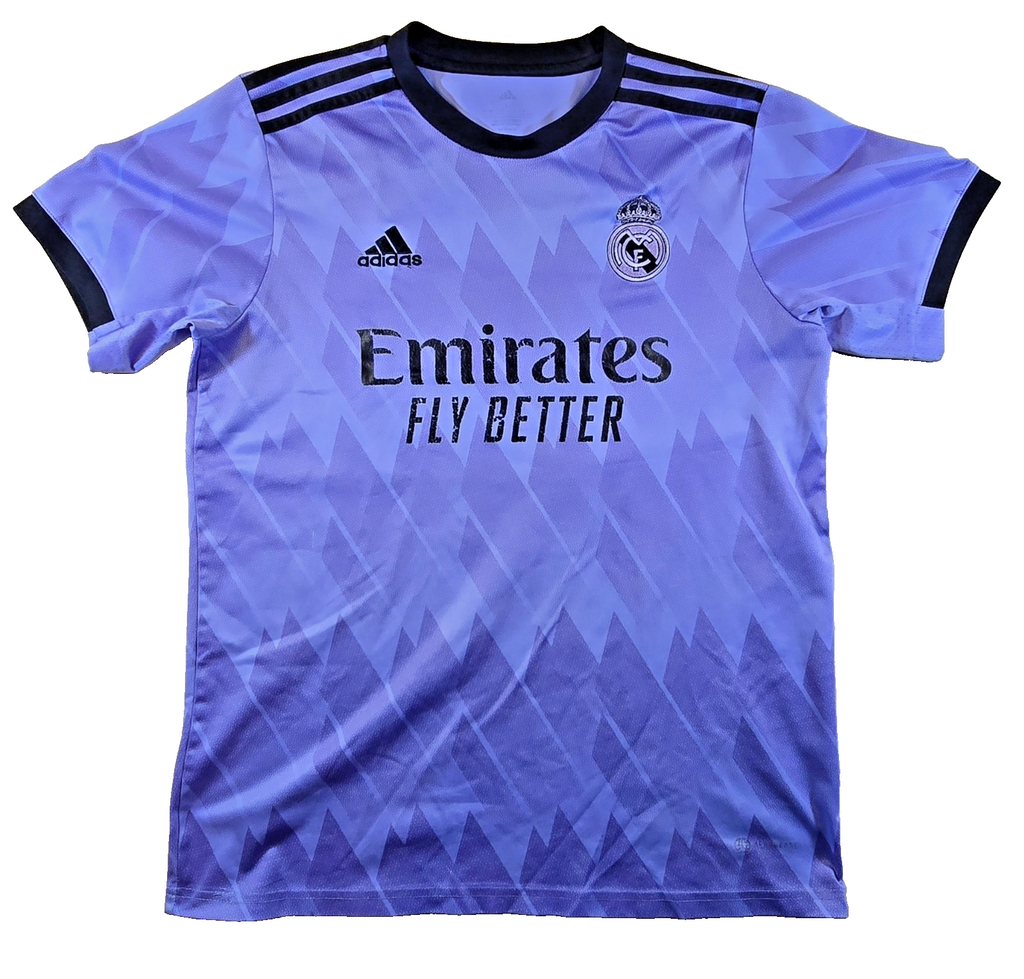 Adidas Real Madrid Jersey Purple Football Soccer Emirates Fly Better Shirt