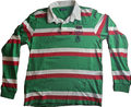 Zara Youth Y.R.C. 1984 Striped Rugby Jersey Long Sleeve Collar Green/Red Size XL