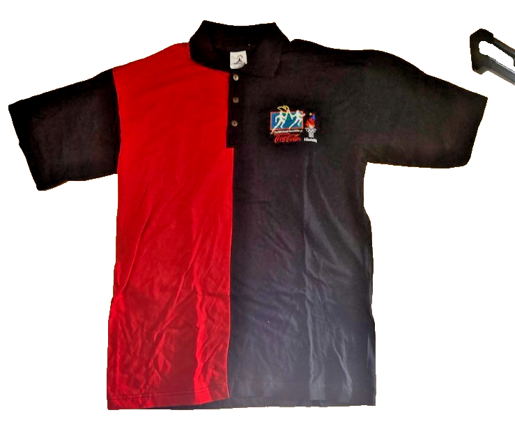 Vintage 1996 Coca Cola Atlanta Olympics Polo Shirt Medium Coke Olympic Games 90s