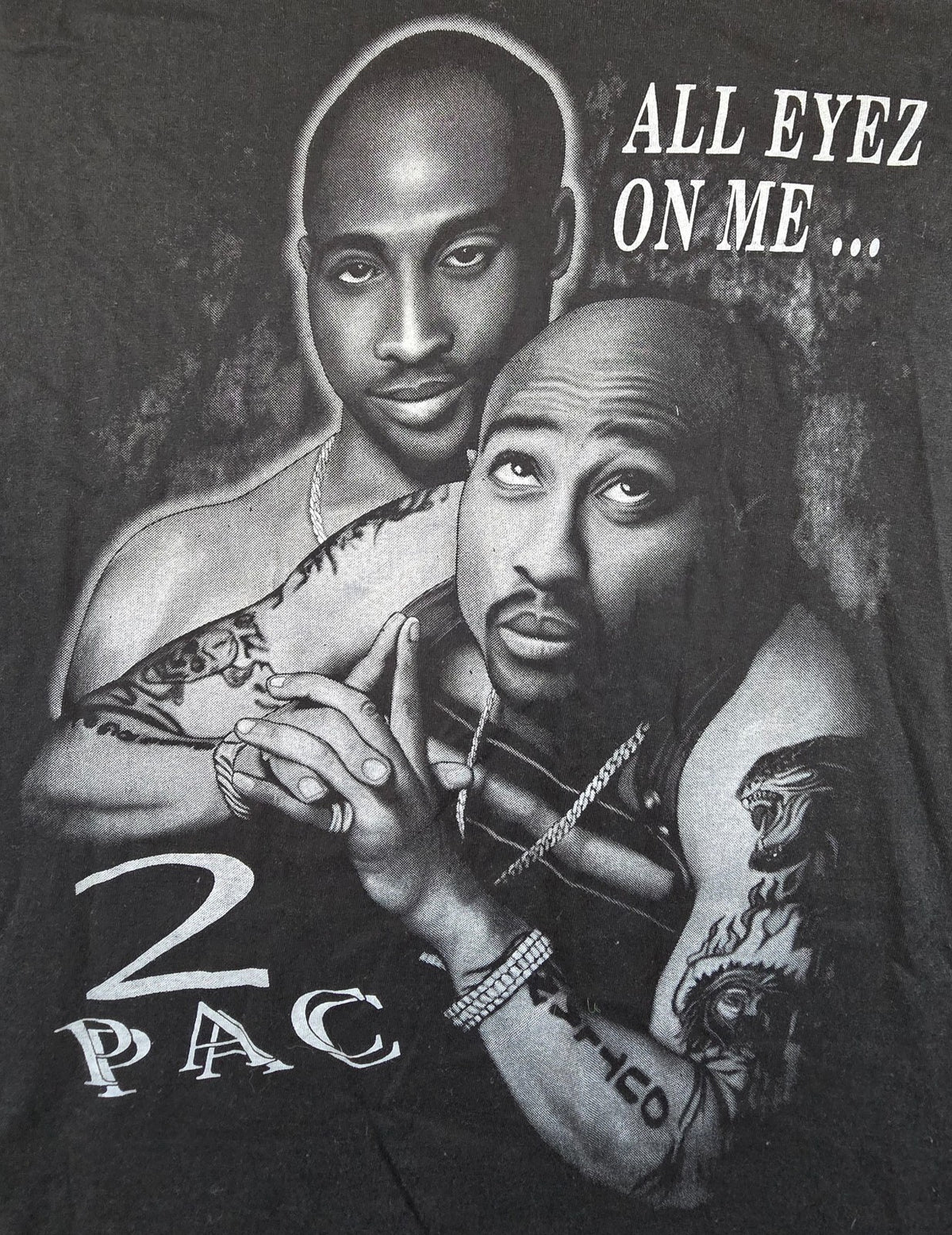 2Pac Tupac Shakur T Shirt 2XLarge  Black All Eyez On Me Rap Hip Hop Double Sided