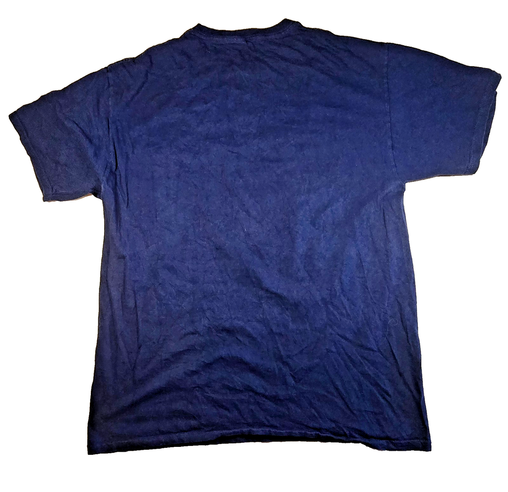 Fruit of the Loom HD Cotton T Shirt Large L Navy Rattlesnake Pocket Graphic Tee