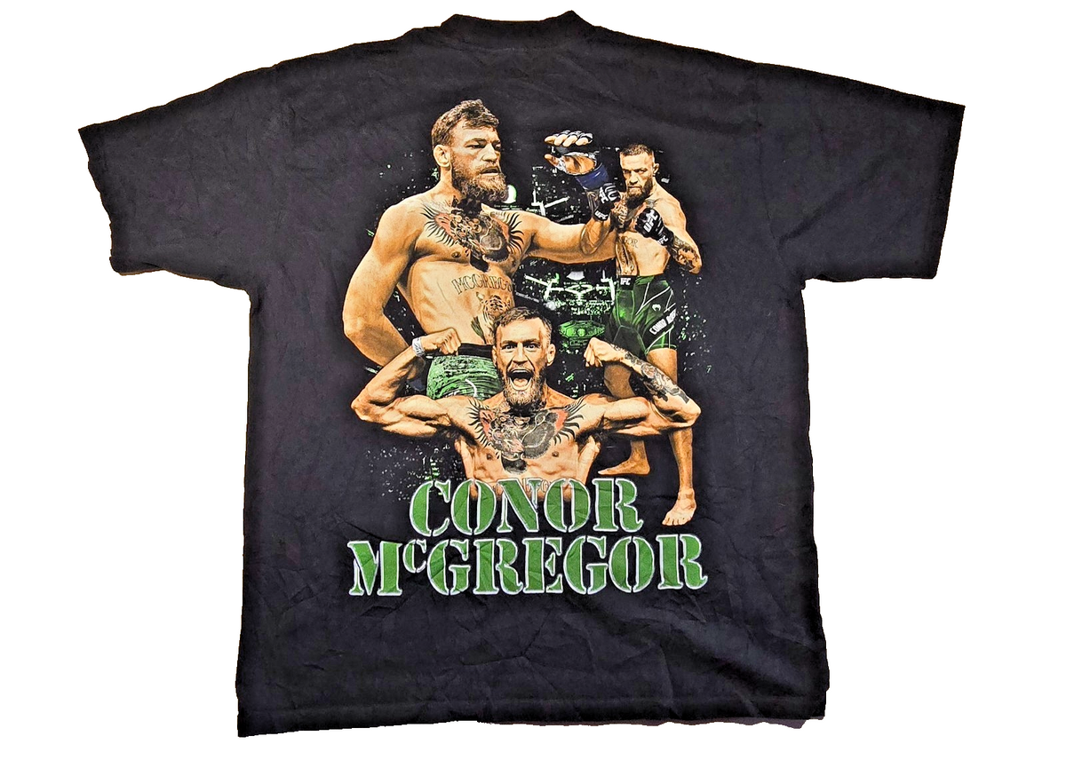UFC Conor McGregor The Notorious T Shirt Large Black MMA Double Sided Graphic