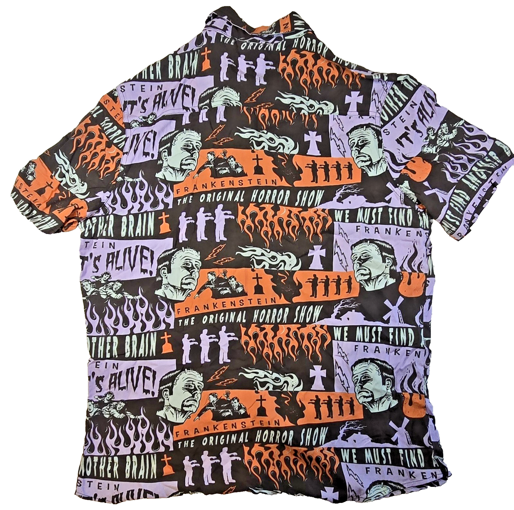 Frankenstein Monstor Size Large Men's Short Sleeved Shirt.