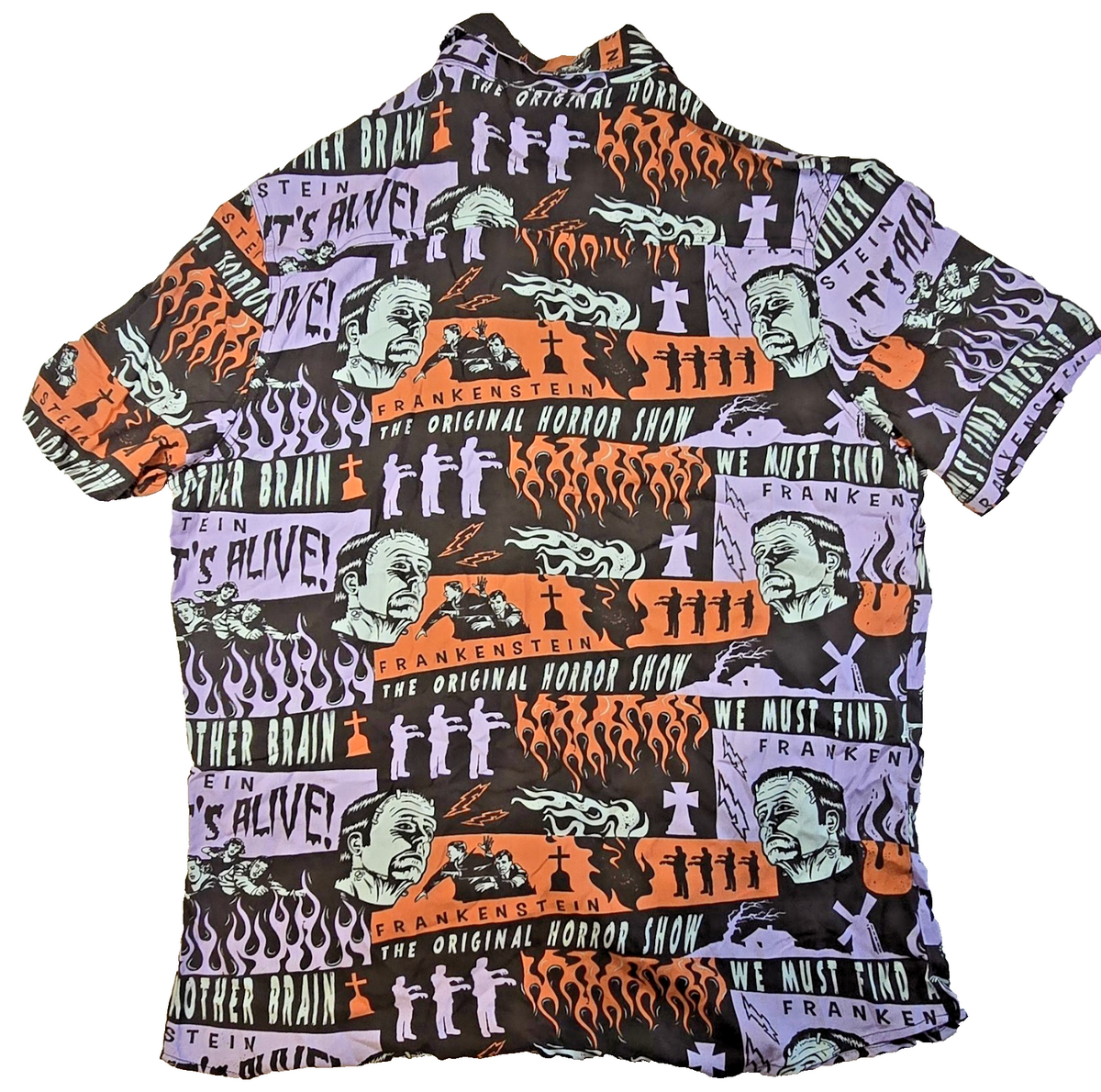 Frankenstein Monstor Size Large Men's Short Sleeved Shirt.