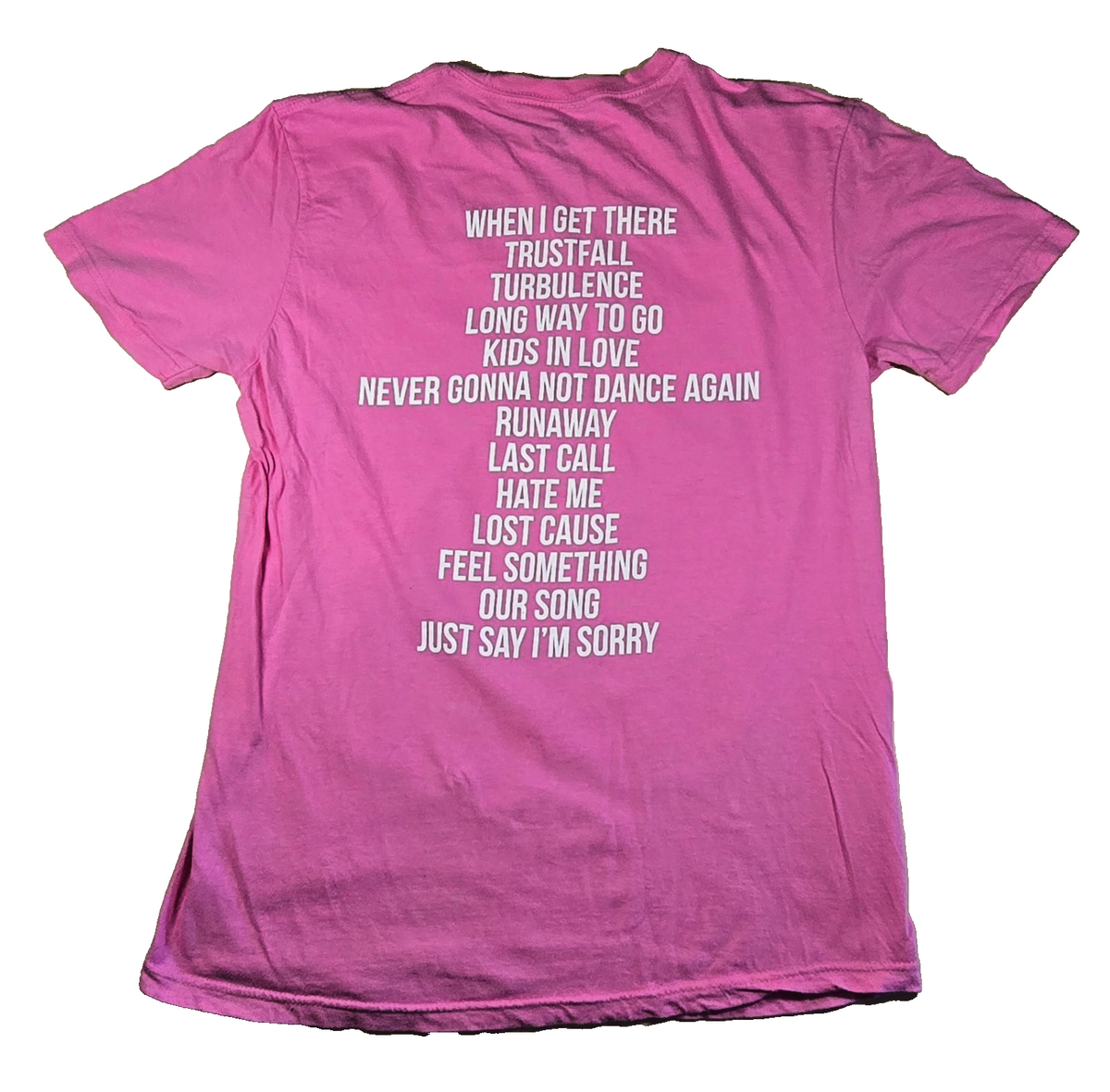 P!NK Trustfall T Shirt Medium M Pink 2023 Album Pop Music Double Sided Graphic