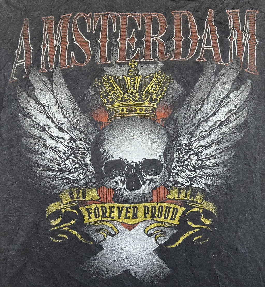 Amsterdam T Shirt XL Black Fox Originals Skull Wings Crown Forever Proud Tee