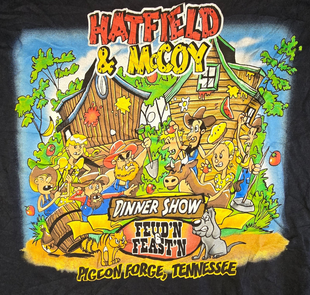 Hatfield & McCoy Dinner Show T Shirt Black Pigeon Forge Tennessee Cut Tag
