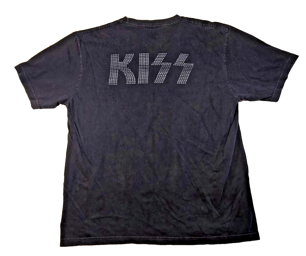 KISS Band T-Shirt Black Graphic Tee Rock Music Gene Simmons Vintage Style SizeXL