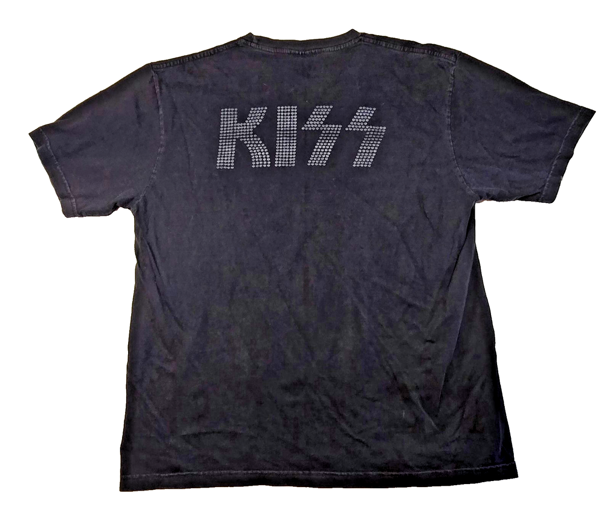 KISS Band T-Shirt Black Graphic Tee Rock Music Gene Simmons Vintage Style SizeXL