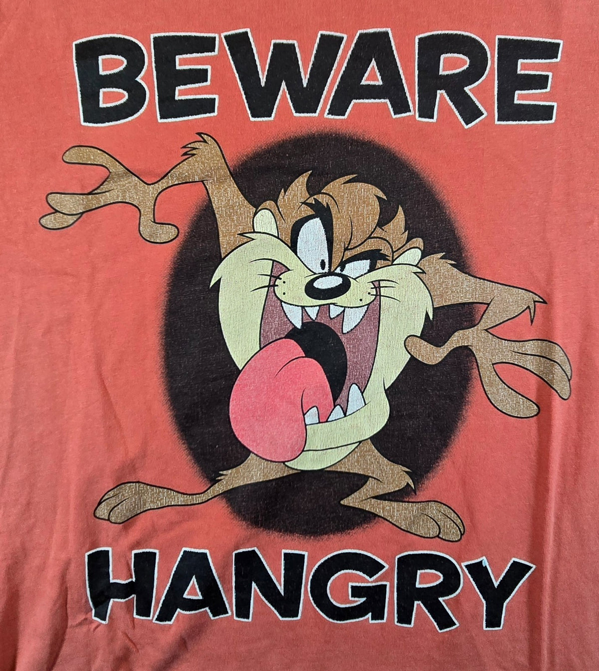 Looney Tunes Taz T Shirt Medium M Red Beware Hangry Tasmanian Devil Tee