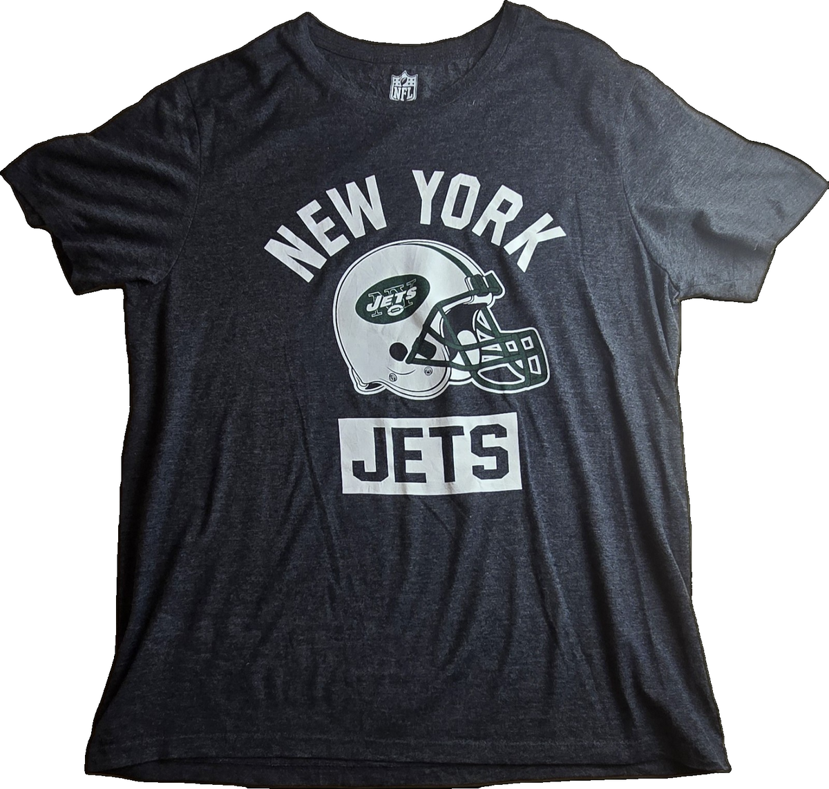 NFL New York Jets Men's Graphic Logo Grey Crew Neck T-Shirt Short Sleeve XL