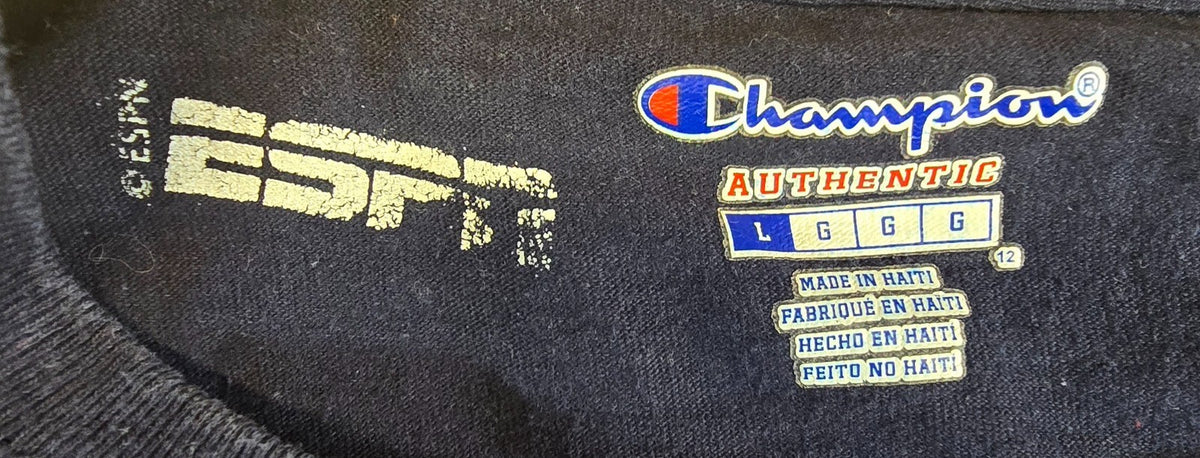 Champion ESPN SportsCenter T Shirt Large L Black All Awesome All The Time Tee