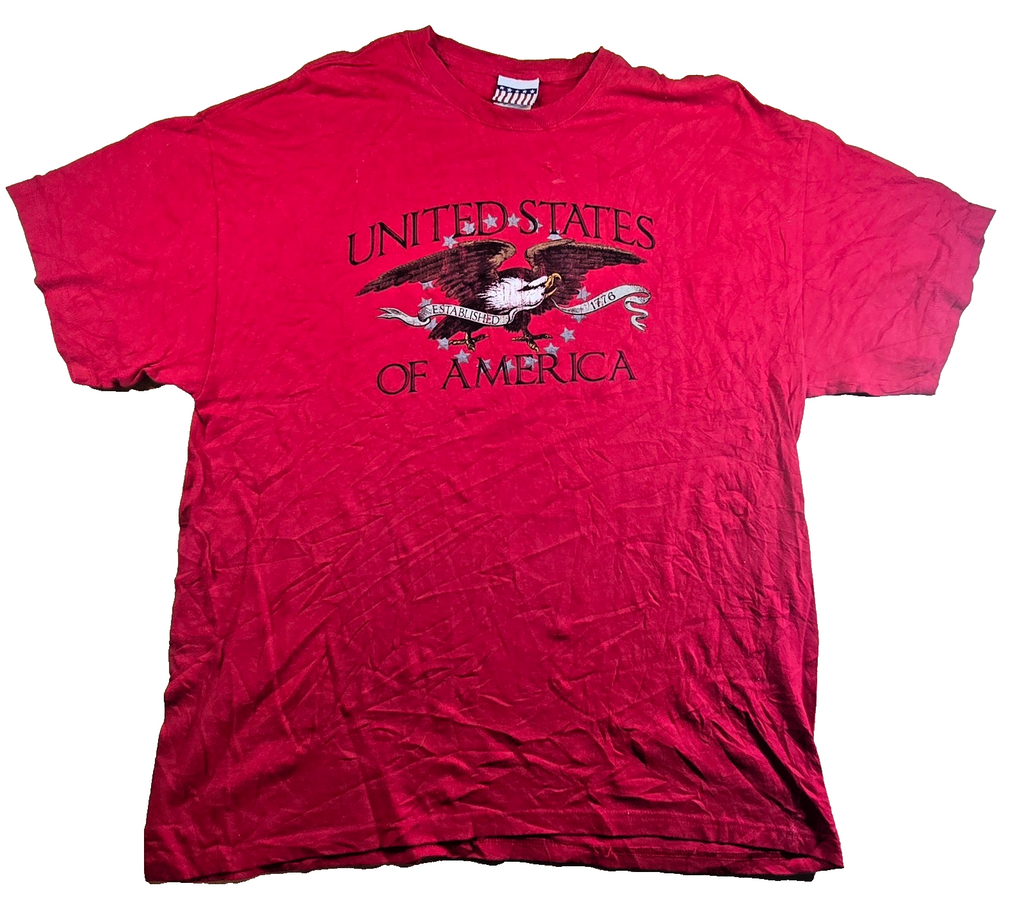 USA United States Of America T Shirt XL Red Bald Eagle Patriotic American Tee