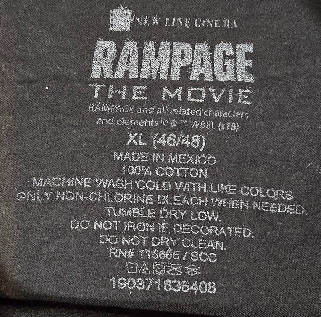 Rampage Midway Classic Arcade T-Shirt Mens XL Black Retro Gaming 100% Cotton