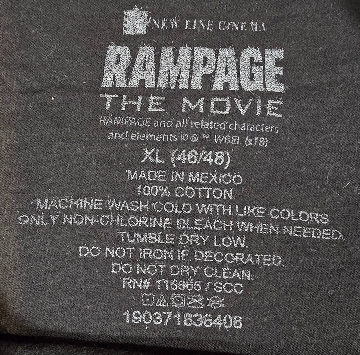 Rampage Midway Classic Arcade T-Shirt Mens XL Black Retro Gaming 100% Cotton