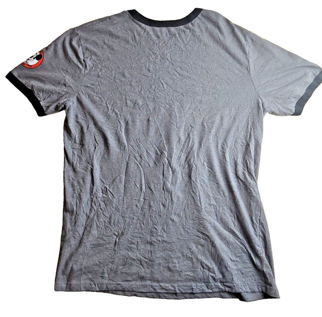 Disney Men's Mickey Mouse Club Mouseketeer Graphic Ringer T-Shirt Grey M