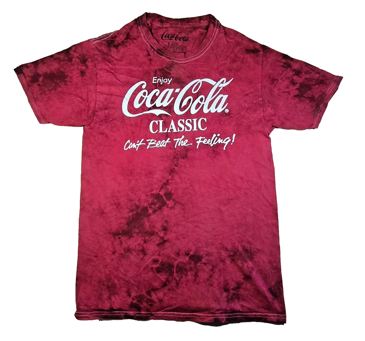 Coca Cola Classic T Shirt Small S Red Tie Dye 100% Cotton Coke Logo Retro Tee