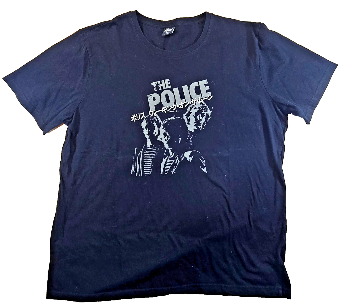 The Police Walking On The Moon T Shirt 4XL Black Rock Band Japanese Graphic