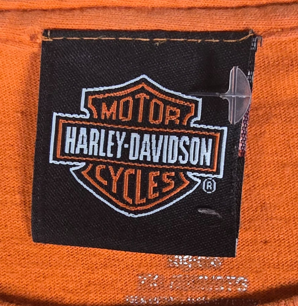 Harley Davidson Mile High Denver Colorado Orange Pocket T Shirt 2XL Motorcycle