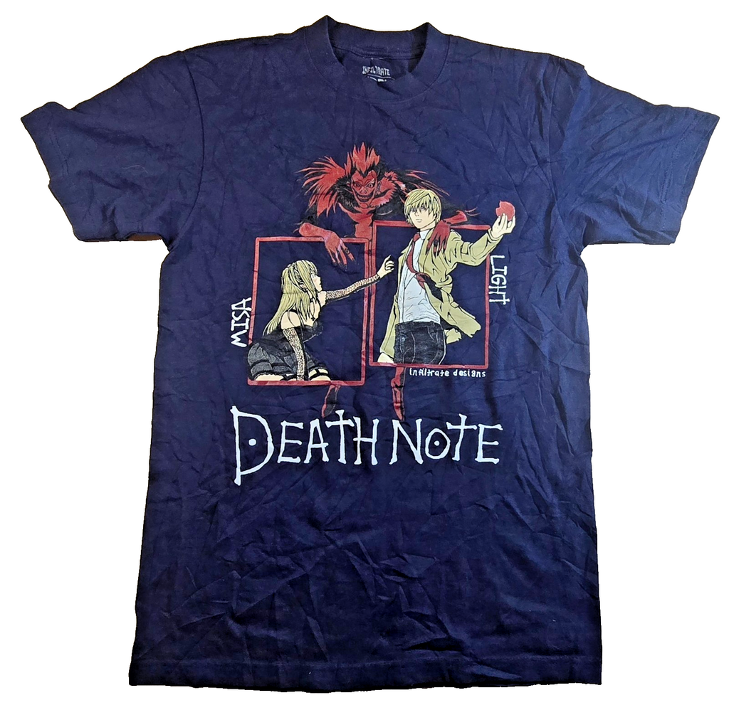 Death Note T Shirt Medium Black Light Misa Ryuk Anime Manga Graphic Tee