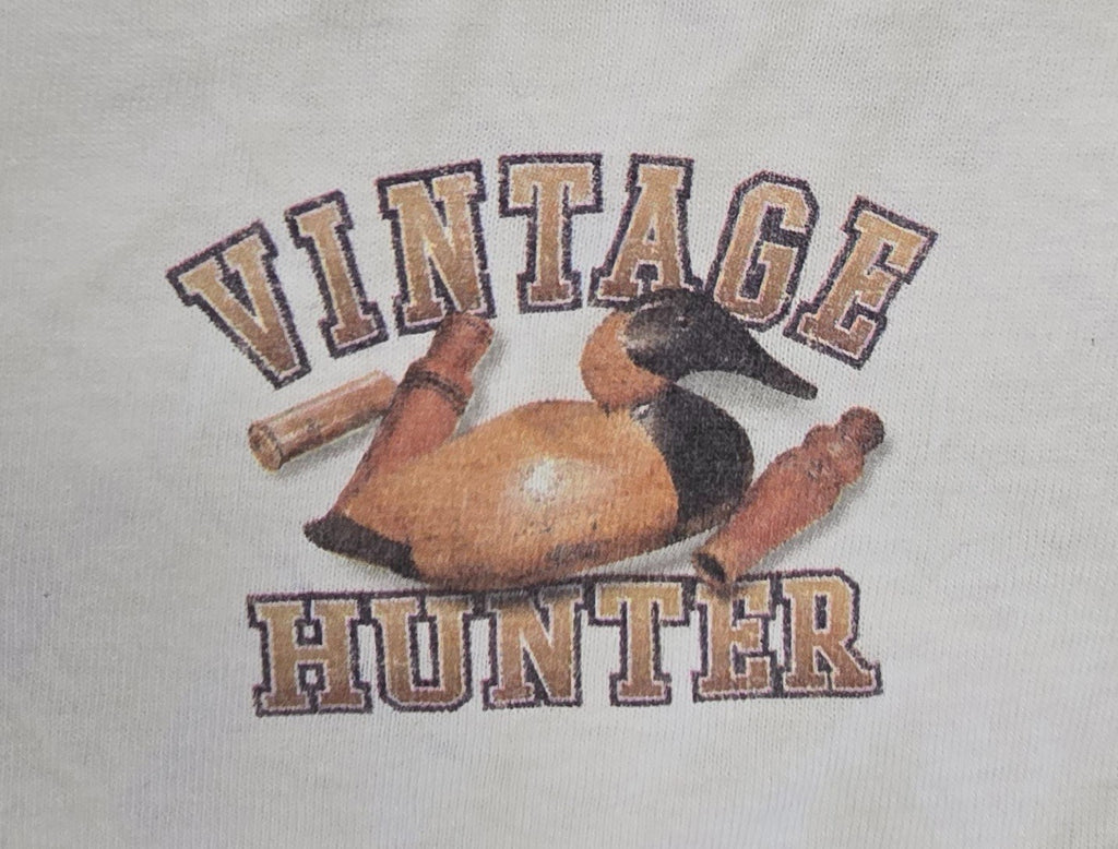 Vintage Hunter T Shirt 2XL White Delta Pro Weight Duck Hunting Rifle USA Tee
