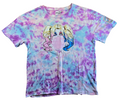 DC Harley Quinn T Shirt Womens Tie Dye Pink Blue Bubble Gum Batman Tee
