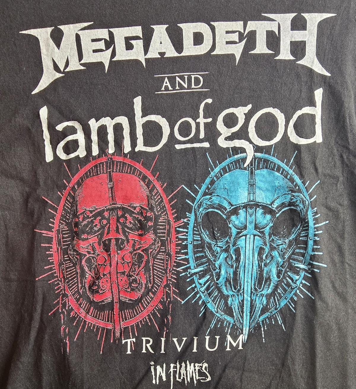 Gildan Megadeth Lamb of God Metal Tour 2021 Double-Sided Black T-Shirt XL