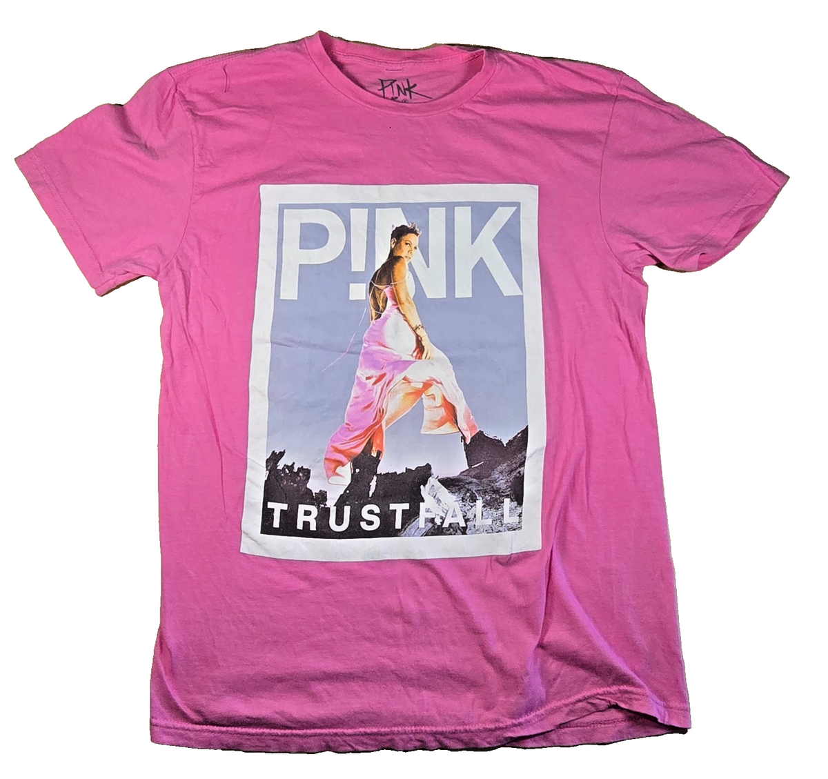 P!NK Trustfall T Shirt Medium M Pink 2023 Album Pop Music Double Sided Graphic