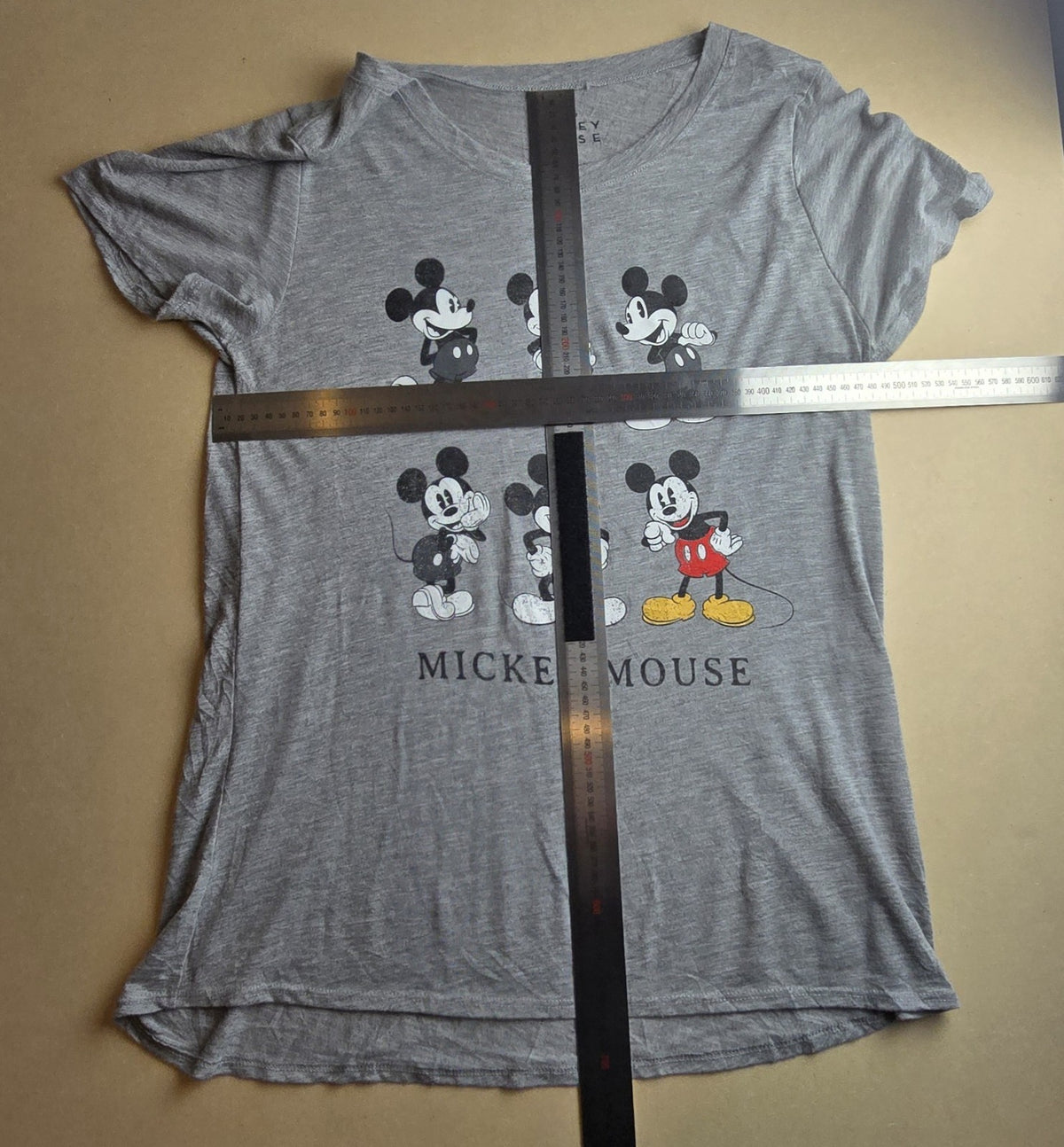 Grey Disney Mickey Mouse Tshirt  Size XXL. Cotton Blend. Short Sleeve