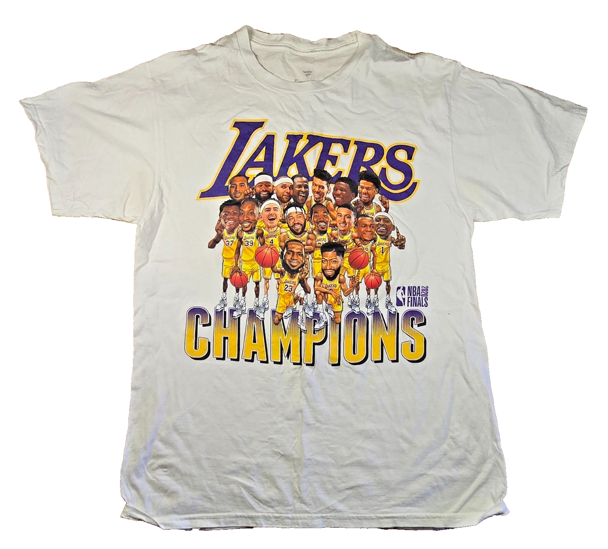 LA Lakers 2020 NBA Finals Champions T Shirt Medium M Fanatics LeBron James