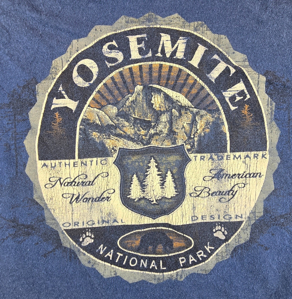 Yosemite National Park T Shirt XL Blue Delta Magnum Weight USA Outdoor Tee