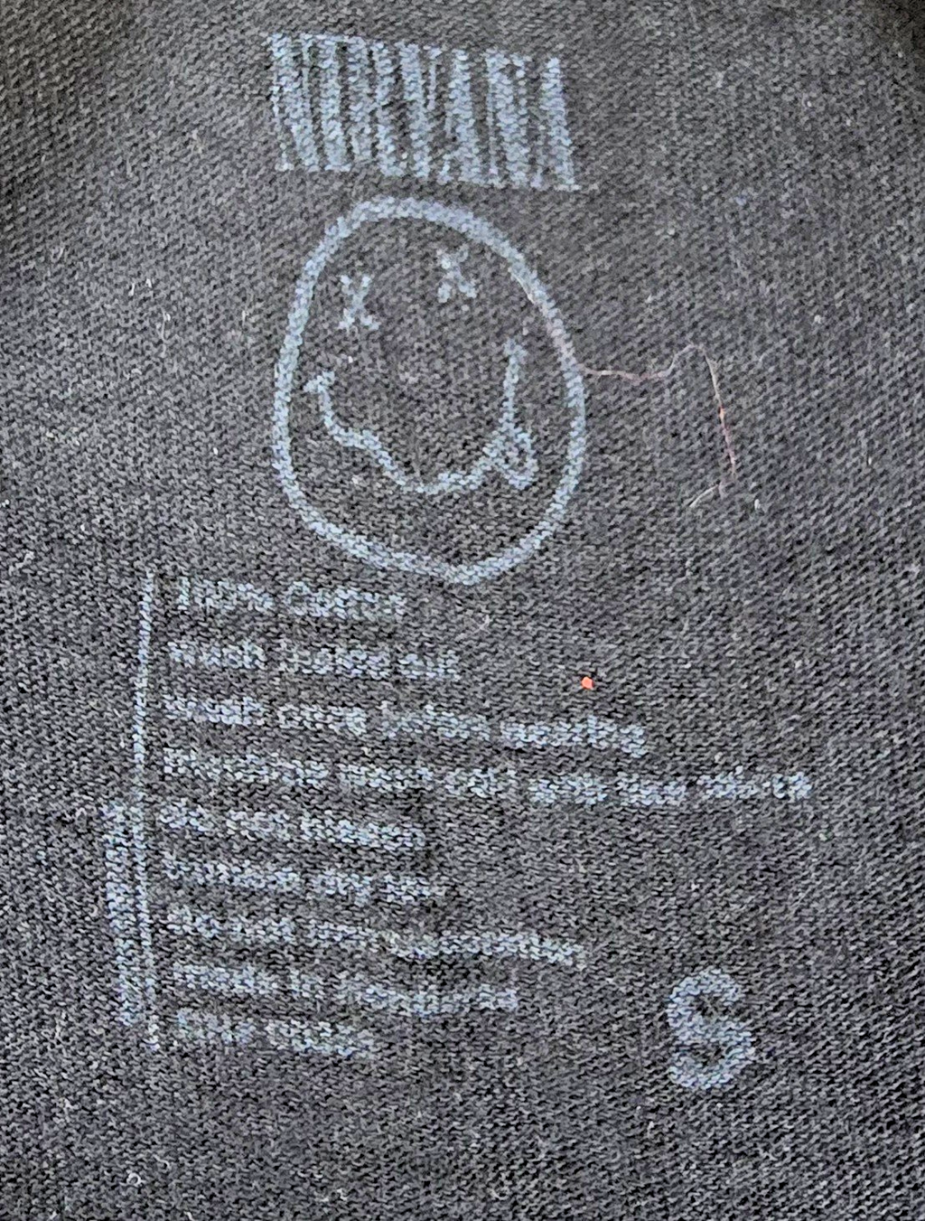 Nirvana T Shirt Small S Black Daisy Smiley Face Logo Grunge Rock Band Tee
