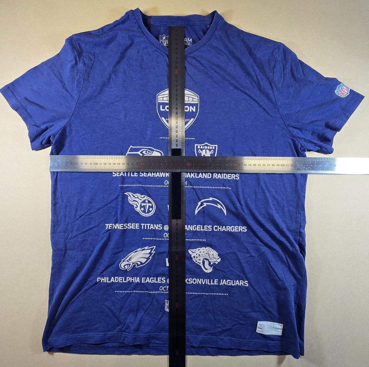 NFL London Games 2018 T Shirt Blue Seahawks Raiders Eagles Jaguars Approx XL