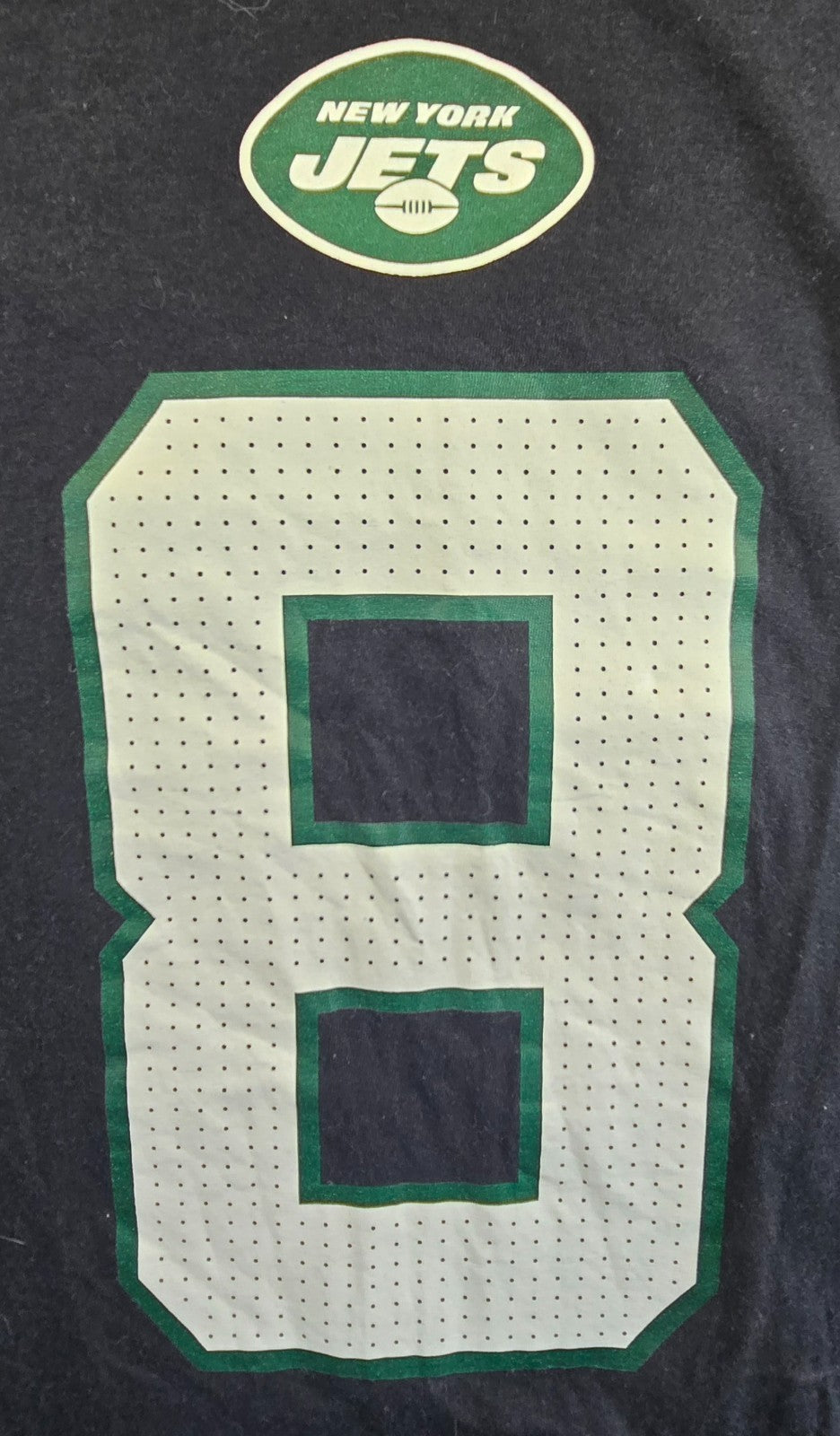 New York Jets Aaron Rodgers #8 T Shirt Nike Black NFL Football Tee Mens Small