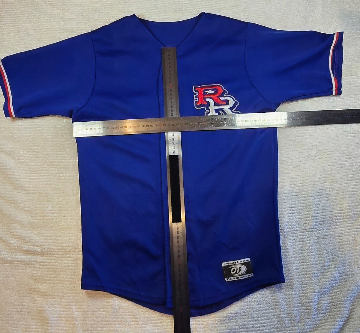 Puerto Rico PR Baseball Jersey Blue Button Up Team Wear Puerto Rican Shirt